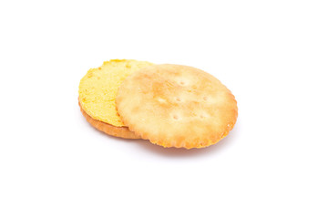 Sandwich  cheese cream cracker  isolated on white background.