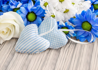 Decoration, flowers and hearts