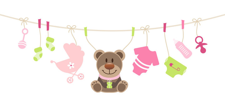 Girl Baby Symbols Teddy