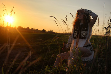 girl clothes amazon nature sunset