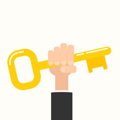 hand holding golden key