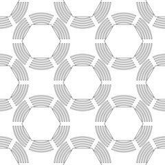 Black and white seamless geometric pattern with polygons for coloring book