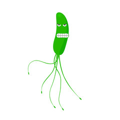 Helicobacter pylori. cartoon character