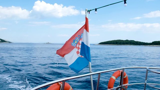 Entry of a ferry into the port of Hvar Croatia