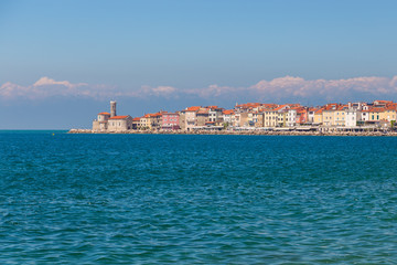 Piran town in southwestern Slovenia on the Gulf of Piran on the Adriatic Sea. 