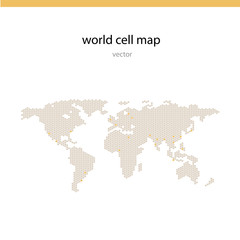 Fototapeta na wymiar World cell map vector illustration