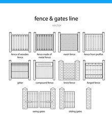 Set fence and gates vectors lines