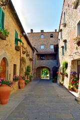 Fototapeta na wymiar antico borgo murato di San Donato in Poggio, Firenze Italia