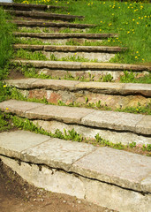 Stone steps on the hill.