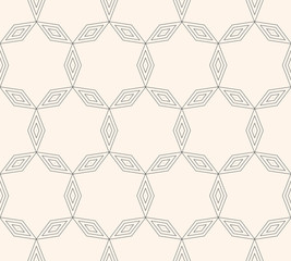 Subtle geometric pattern, vector seamless texture with thin linear lattice. Delicate ornamental abstract background, repeat tiles. Minimalist design element for prints, decor, textile, fabric, package