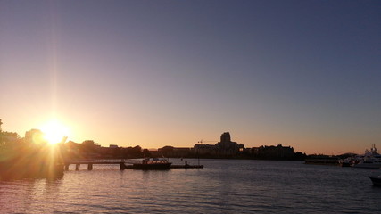 Sunset at dockyard
