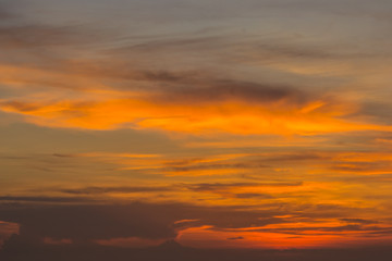 sunset with clouds use to background