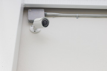 modern cctv on the wall with copyspace