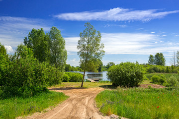 Idyllic lake in summer time, Poland