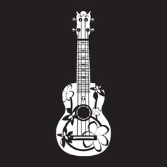 Vector illustration of hawaiian guitar in flat style