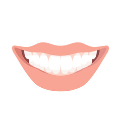 lips smile  vector illustration style Flat front