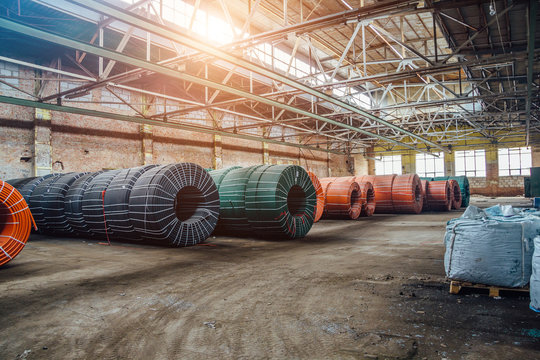 Warehouse Of Twisted Rubber Tubing Of Industrial Hoses