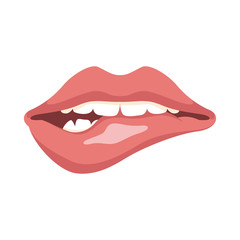 lips  vector illustration style Flat front