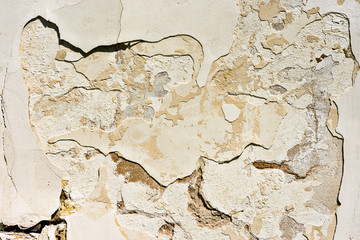 Old vintage texture of peeling plaster