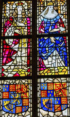 King Willian Orange Queen Mary Stained Glass New Cathedral Kerk Delft Netherlands