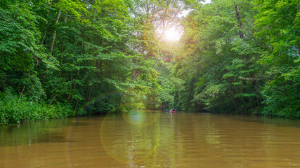 Fototapeta na wymiar Kayaking in summer