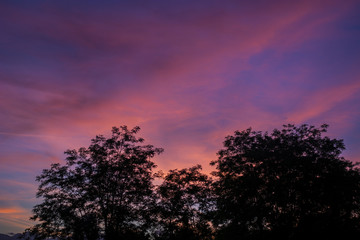 Dramatic sunset with fantastic colors on the clouds. Non filtered shot