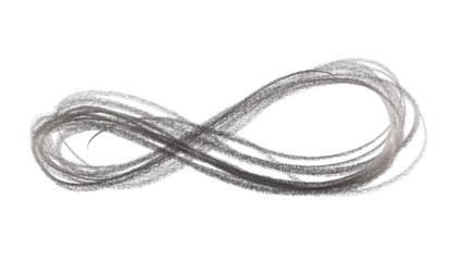 Infinite symbol grunge graphite pencil background and texture isolated on white background, design element