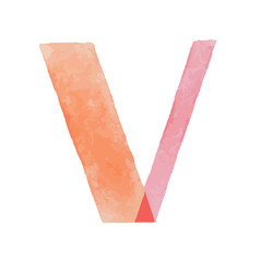 Watercolor aquarelle font type handwritten hand draw abc alphabet letters