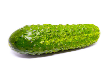 Green cucumber isolated on a white background