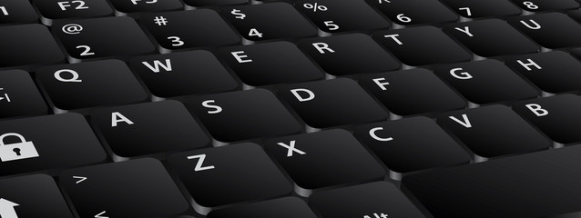 Obraz premium Clavier qwerty 3D noir