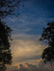 Moon's slice sunset