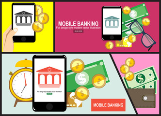Mobile banking concept icon