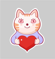 Cartoon style love sticker