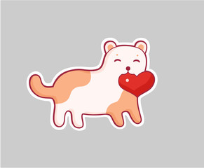 Cartoon style love sticker