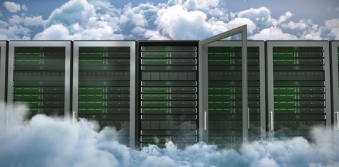 Composite image of server towers
