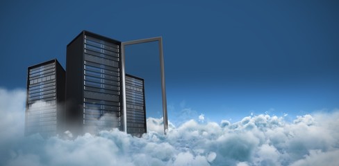 Composite image of server tower
