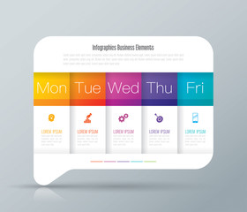 Weekly planner Monday - Friday infographics design.