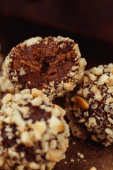 Homemade hazelnut truffle candies