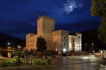 Riva del Garda castle at dusk, Riva del Garda, Italy, May 2017