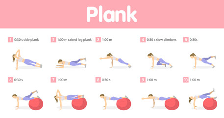 Plank workout set.