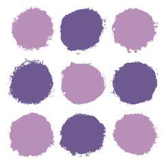 Grunge circles isolated on white background. Vector shapes.