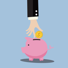 Business Saving money.Vector illustration business cartoon concept.
