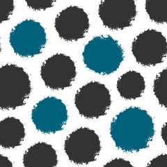 Grunge dot seamless repeating pattern in black and blue.