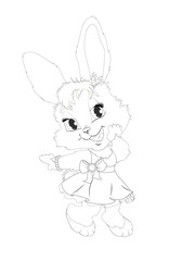 illustration. Bunny in a dress