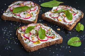 Delicious vegetarian sandwiches
