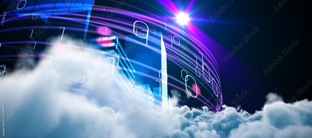 Poster composite image of digitally generated image of storm clouds