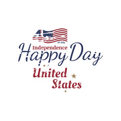 July 4th grunge typography. Independence day of the United States. Vintage vector sign for greeting cards and banners. EPS10.