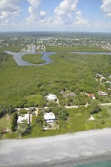 A view west of the ocean, over the intercoastal