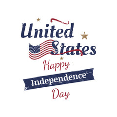 July 4th grunge typography. Independence day of the United States. Vintage vector sign for greeting cards and banners. EPS10.