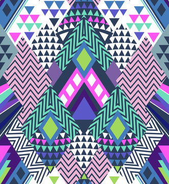 abstract geo shapes in zigzag design - seamless background